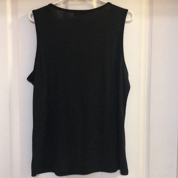 Liz Claiborne Women’s XL sleeveless, front frilly black Top NWOT - Picture 4 of 6